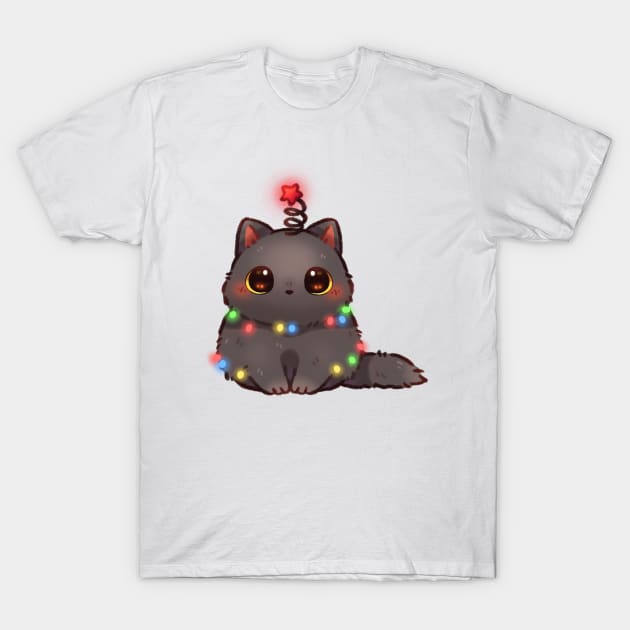 Christmas Kitty T-Shirt by Riacchie Illustrations